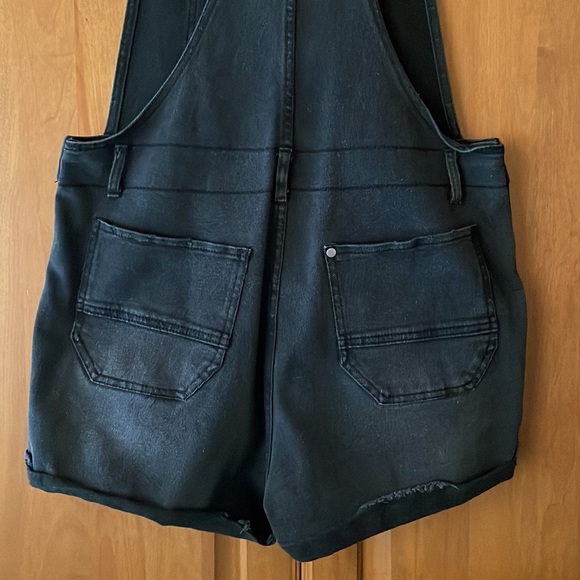 Faded Black Distressed Overalls - Picture 5 of 7